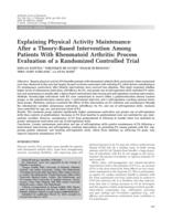 Explaining physical activity maintenance after a theory-based intervention among patients with rheumatoid arthritis: Process evaluation of a randomized controlled trial