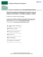 Received Sensitivity: Adapting Ainsworth's Scale to Capture Sensitivity in a Multiple-Caregiver Context