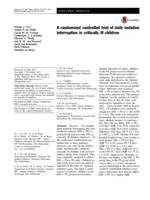 A randomized controlled trial of daily sedation interruption in critically ill children