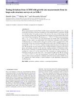 Testing deviations from Lambda CDM with growth rate measurements from six large-scale structure surveys at z=0.06-1