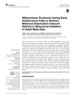 Mifepristone treatment during early adolescence fails to restore maternal deprivation-induced deficits in behavioral inhibition of adult male rats