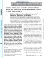 Increase in short-chain ceramides correlates with an altered lipid organization and decreased barrier function in atopic eczema patients