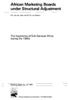 African marketing boards under structural adjustment: the experience of Sub-Saharan Africa during the 1980s