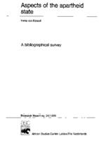 Aspects of the apartheid state: a bibliographical survey