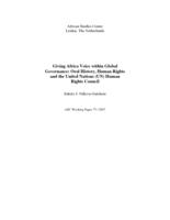 Giving Africa voice within global governance: oral history, human rights and the United Nations (UN) Human Rights Council