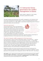 Interactive forest governance to conflict management in Ghana
