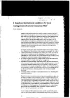 Legal and institutional conditions for local management of natural resources: Mali