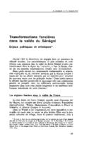 Transformations foncières dans la vallée du Sénégal: enjeux politiques et ethniques