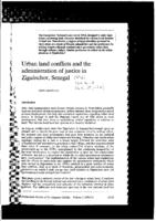 Urban land conflicts and the administration of justice in Ziguinchor