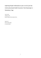 Exploring people's motivation to join or not to join the community-based health insurance 'Sina Passenang' in Sotouboua, Togo