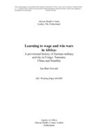 Learning to wage and win wars in Africa: a provisional history of German military activity in Congo, Tanzania, China and Namibia
