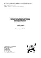 The dynamics of population, land scarcity, agriculture and non-agricultural activities: West Usambara mountains, Lushoto District, Tanzania