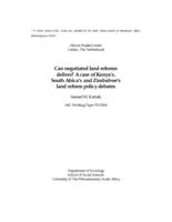 Can negotiated land reforms deliver? A case of Kenya's, South Africa's and Zimbabwe's land reform policy debates