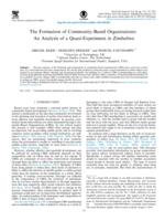 The formation of community-based organizations: an analysis of a quasi-experiment in Zimbabwe