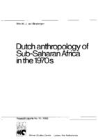 Dutch anthropology of Sub-Saharan Africa in the 1970s