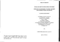 Social security in developing countries: operation and dynamics of social security mechanisms in rural Swaziland