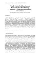 Trade union activism among university teachers during Cameroon's political liberalisation