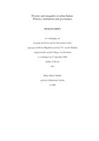 Poverty and inequality in urban Sudan: policies, institutions and governance