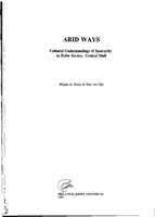 Arid ways: cultural understandings of insecurity in Fulbe society, Central Mali