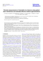 Porosity measurements of interstellar ice mixtures using optical laser interference and extended effective medium approximations