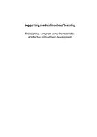 Supporting medical teachers' learning : redesigning a program using characteristics of effective instructional development