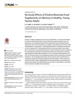 No acute effects of choline bitartrate food supplements on memory in healthy, young, human adults