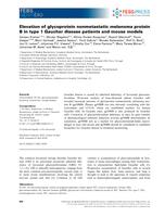 Elevation of glycoprotein nonmetastatic melanoma protein B in type 1 Gaucher disease patients and mouse models