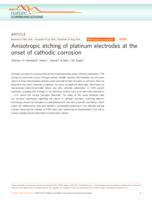 Anisotropic etching of platinum electrodes at the onset of cathodic corrosion