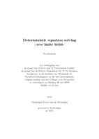 Deterministic equation solving over finite fields