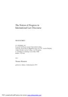 The notion of progress in international law discourse