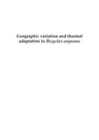 Geographic variation and thermal adaptation in Bicyclus anynana