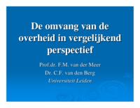 De omvang van de overheid in vergelijkend perspectief.