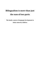 Bilingualism is more than just the sum of two parts : the family context of language development in ethnic minority children