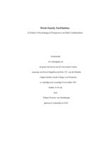 Work-family facilitation : a positive psychological perspective on rol combination