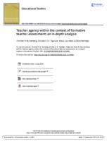 Teacher agency within the context of formative teacher assessment: an in-depth analysis