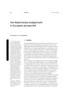 Het Nederlandse budgetrecht in Europees perspectief