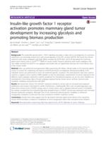 Insulin-like growth factor 1 receptor activation promotes mammary gland tumor development by increasing glycolysis and promoting biomass production