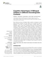Cognitive advantages of bilingual children in different sociolinguistic contexts