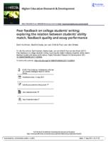 Peer feedback on college students’ writing: exploring the relation between students’ ability match, feedback quality and essay performance