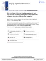 Solving the problem of double negation is not impossible: electrophysiological evidence for the cohesive function of sentential negation