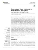 Inconsistent effect of arousal on early auditory perception