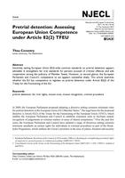 Pretrial detention: Assessing European Union Competence under Article 82(2) TFEU