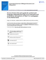 Do we all share the same goals for content and language integrated learning (CLIL)? Specialist and practitioner perceptions of ‘ideal’ CLIL pedagogies in the Netherlands