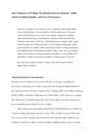 Peer feedback on writing: The relation between students' ability match, feedback quality, and essay performance. Paper presented at the annual meeting of the American Educational Research Association (AERA)