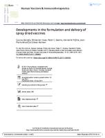 Developments in the formulation and delivery of spray dried vaccines