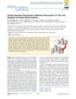 Surface reaction barriometry: methane dissociation on flat and stepped transition metal surfaces