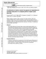 Co-adsorption of Cations as the Cause of the Apparent pH Dependence of Hydrogen Adsorption on a Stepped Platinum Single-Crystal Electrode