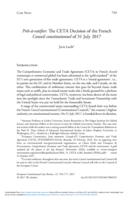 Prêt-à-ratifier: the CETA Decision of the French Conseil constitutionnel of 31 July 2017