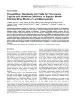 Thoughtflow: Standards and Tools for Provenance Capture and Workflow Definition to Support Model-Informed Drug Discovery and Development
