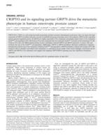 CRIPTO and its signaling partner GRP78 drive the metastatic phenotype in human osteotropic prostate cancer